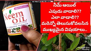 నీమ్ ఆయిల్ ను మొక్కలకు ఎలా వాడాలి How to make Neem Oil Insecticide NEEM OIL in GARDEN  Benefits [upl. by Kirkpatrick]