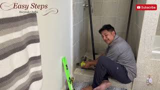 SAVE MONEY  How To Install a Shower Door Yourself  How To Install Frameless Pivot Shower Door [upl. by Adiaroz622]