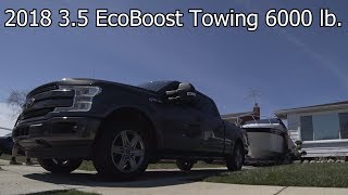 2018 35 EcoBoost F150 Towing a heavy load [upl. by Ahsilahs608]