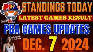 PBA STANDINGS TODAY  December 7 2024  pba games results  pba schedule DECEMBER 7 2024 [upl. by Erreipnaej37]