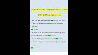 Barber State Board Exam Questions and Answers 2023 2024 Verified Answers [upl. by Ditter441]