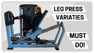 5 LEG PRESS variaties om benen billen en kuiten te trainen [upl. by Sykleb]