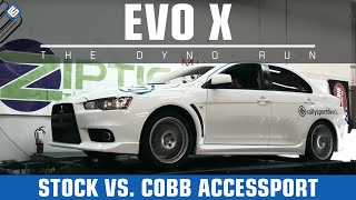 Stock VS COBB AccessPORT Stage 1 Dyno Runs with our La Flama Blanca Mitsubishi EVO X [upl. by Osborne]