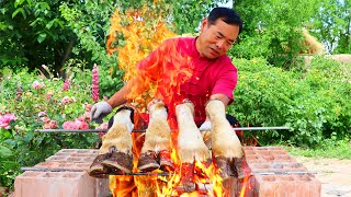 Cook 4 Huge Cow Hoof from Butchery So Tasty Tomato Stew Sour and Sweet Uncle Rural Gourmet [upl. by Sayles736]