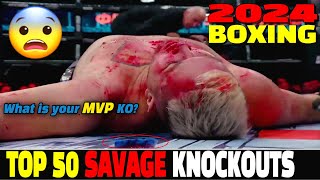 TOP 50 BEST SAVAGE BOXING KNOCKOUTS 2024  What is the best MVP KO [upl. by Klatt]