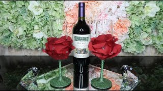 DIY Dollar Tree Rose Petal Champagne Flutes [upl. by Sheaff147]