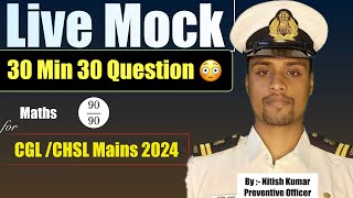 30 Questions in 30 Minutes 😲  Mock Live Solution sscvirus cgl2024 [upl. by Yoreel]