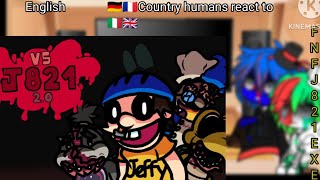 【Country Humans】Country Humans react to fnf j821 exe English [upl. by Gwenny]