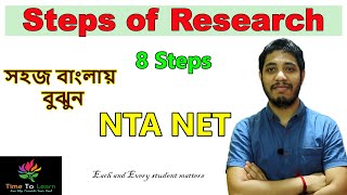 Steps Of Research in bengali  8 steps  Research Steps  With Example  NTA NET [upl. by Clarine]