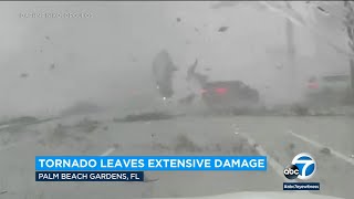 Tornado flips cars damages homes in Florida [upl. by Shue811]