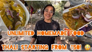 Viral Unlimited Thali of Dwarka Sector 10  Teena Didi’s Homemade Food  Address and Contact Details [upl. by Zullo683]