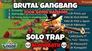 Lords Mobile  Gonix YT feat RP vs My F2P Solo Trap  Brutal Gangbang  300K gems Ransom Kvk Action [upl. by Ennayhc997]