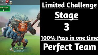 Lords mobile Barbarian limited challenge stage 3Limited challenge barbaric journey stage 3 [upl. by Orgalim]