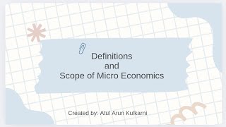 12th Economics Introduction to Micro and Macro Economics  Definitions and Scope of Micro economic [upl. by Anaeerb59]