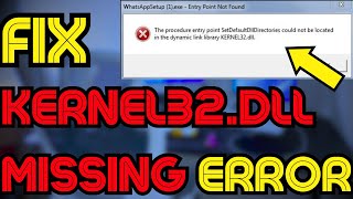 Fix KERNEL32dll is Missing or Not Found In Windows 1110 ❌Not Found Error 💻✅ [upl. by Ruel]