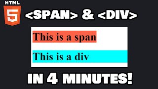 Learn HTML span amp div in 4 minutes 🏁 [upl. by Drye]