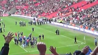 Millwall 10 swindon town play off final last few mins and celebrations wembley 2010 [upl. by Nittirb931]