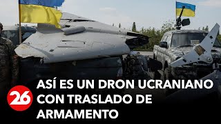 GUERRA RUSIAUCRANIA  Así es un dron ucraniano con traslado de armamento [upl. by Terriss185]