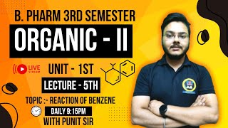 Reaction of Benzene  Nitration Halogenation  Organic Chemistry  Bpharma amp Dpharma  Punit [upl. by Droflim131]