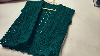 very easy and beautiful crochet half jacket for any size subtitles available [upl. by Allebasi]