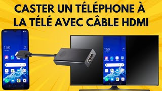 Comment connecter un téléphone mobile à la télévision avec un câble USB à HDMI [upl. by Dalt]