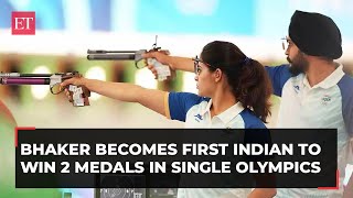 Manu Bhaker Sarabjot Singh secure Bronze in Mixed 10m Air Pistol at Paris Olympics [upl. by Steiner]