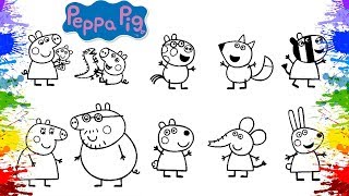 Desenho da Peppa Pig em portugues Kids Cartoons infantil para familia Art Learning Rainbow Colors [upl. by Anelyak]