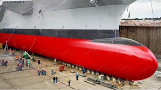 Inside US Dry Dock Rolling Out amp Launching Gigantic Aircraft Carrier After Repair [upl. by Elliven]