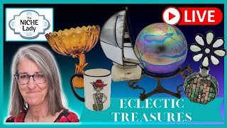 The Niche Lady Sells ECLECTIC TREASURES Live Sale [upl. by Ydnih257]