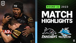 NRL 2023  Panthers v Sharks  Match Highlights [upl. by Aedni]