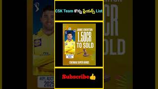 Chennai Super Kings Complete Team for IPL 2025  CSK Complete Squad IPL 2025  factsmaavalite [upl. by Dyane934]