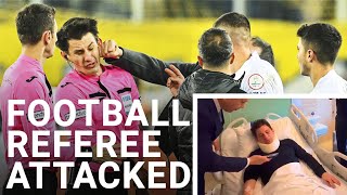 Turkish football leagues suspended after referee smacked in the face and kicked in the head [upl. by Nnaeirrac180]