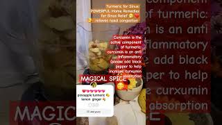 Hey ❤️ BEAUTIFULS curcumin turmeric magical To relieve Sinus make a nice turmeric teasmoothie [upl. by Yortal]