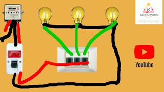 3 Switches 3 Bulbs connection electricalWork HouseWiring kumarelectrician [upl. by Bosson]