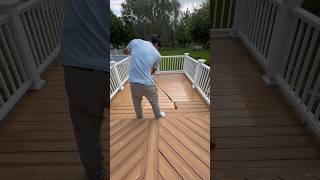 ￼ Staining a deck with brush and roller paintingvideos diy [upl. by Elyn328]