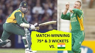 🇿🇦 LanceKlusener superb 75 off 58 4s8 6s3 amp 3 wickets vs India 2000 SixesOutofStadium 🏏 [upl. by Dimo]