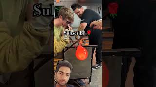 Glass making glass satisfying art fire glassart wow shorts colorful glassblowing trending [upl. by Lem]