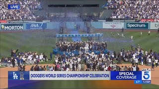 Dodgers celebrate World Series victory at Dodger Stadium [upl. by Isma364]