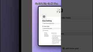 Goal Setting in Notion Free Template notion notiontemplate goalsetting [upl. by Nanaek]