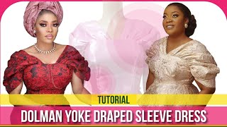 Dolman Yoke Draped Sleeve Dress Tutorial [upl. by Merriott]