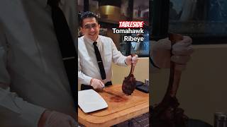 Massive 35oz Prime Tomahawk Ribeye carved tableside in Las Vegas steakhouse 🤤 [upl. by Junno892]