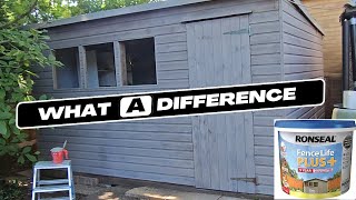 Ronseal Fence Paint Review Transform Your Shed in Minutes  Warm Stone [upl. by Atteuqehs]