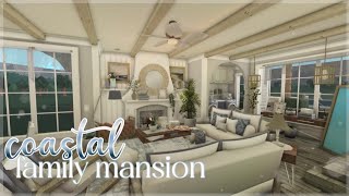 Bloxburg  Coastal TwoStory Family Mansion Home  Roblox  House Build [upl. by Lerraj]