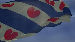 Waving flag and National Anthem of Friesland De Alde Friezen [upl. by Joab]