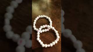 beadwork bracelet jewelry smallbusiness shorts fypシ゚ accessories hearts pearl subscriber [upl. by Llerrac]