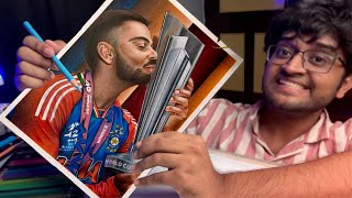 Virat Kohli Drawing Virat Kohli Kissing Trophy Drawing Colour pencil Drawing Tutorial 😍 [upl. by Brien923]