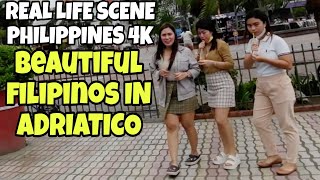 SUMMER WITH BEAUTIFUL FILIPINOS IN ADRIATICO STREET MALATE TO ERMITA MANILA WALKING TOUR IN PH 4K [upl. by Zenda]