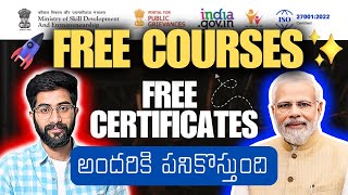 FREE Online Courses with Certificate  Skill India Digital in Telugu  Vamsi Bhavani [upl. by Ahter]