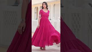 paint Georgette gown dressing colourful print gown latest design gowntrending gown [upl. by Dawes420]