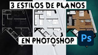 3 Estilos de Planos Arquitectónicos en Photoshop  Guía Paso a Paso [upl. by Wheeler766]